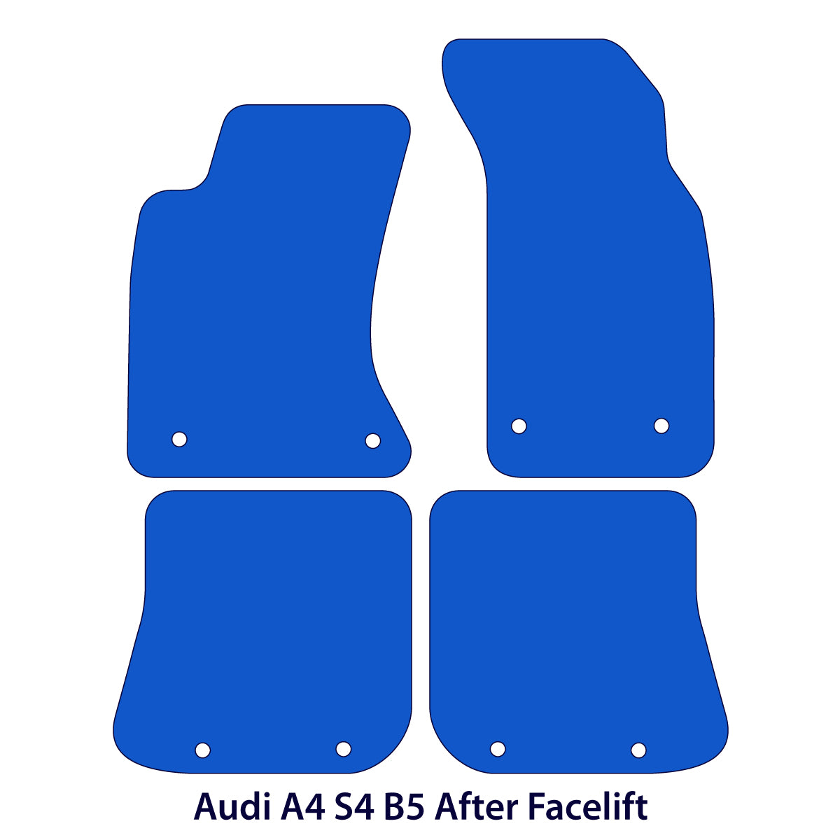 Audi A4 Velours-Fußmatten in Originalqualität 1999-2001 – Limousine & Kombi B5 – Schwarz