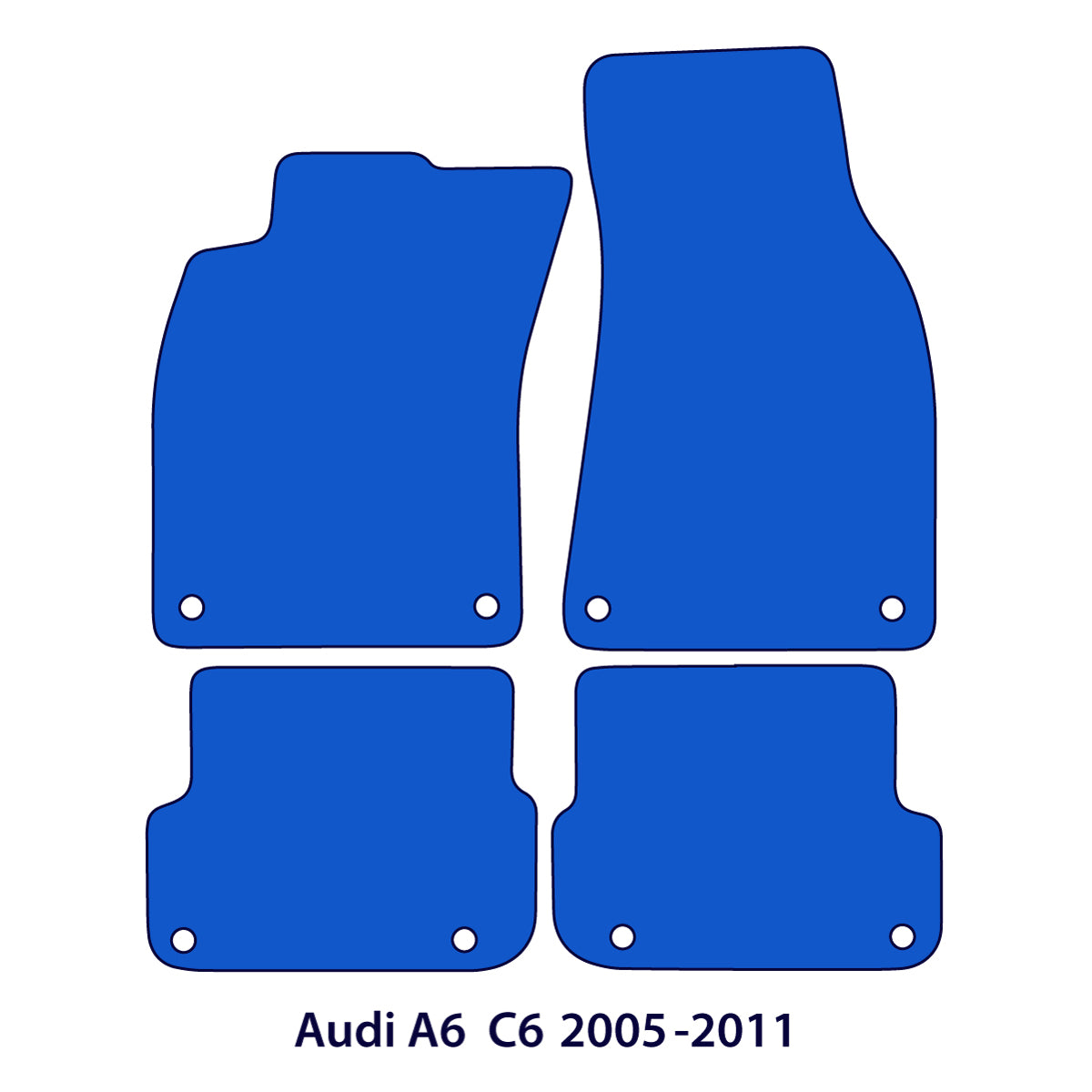 Audi A6 & S6 Velour Floor Mats 2004-2011 – C6 – Black