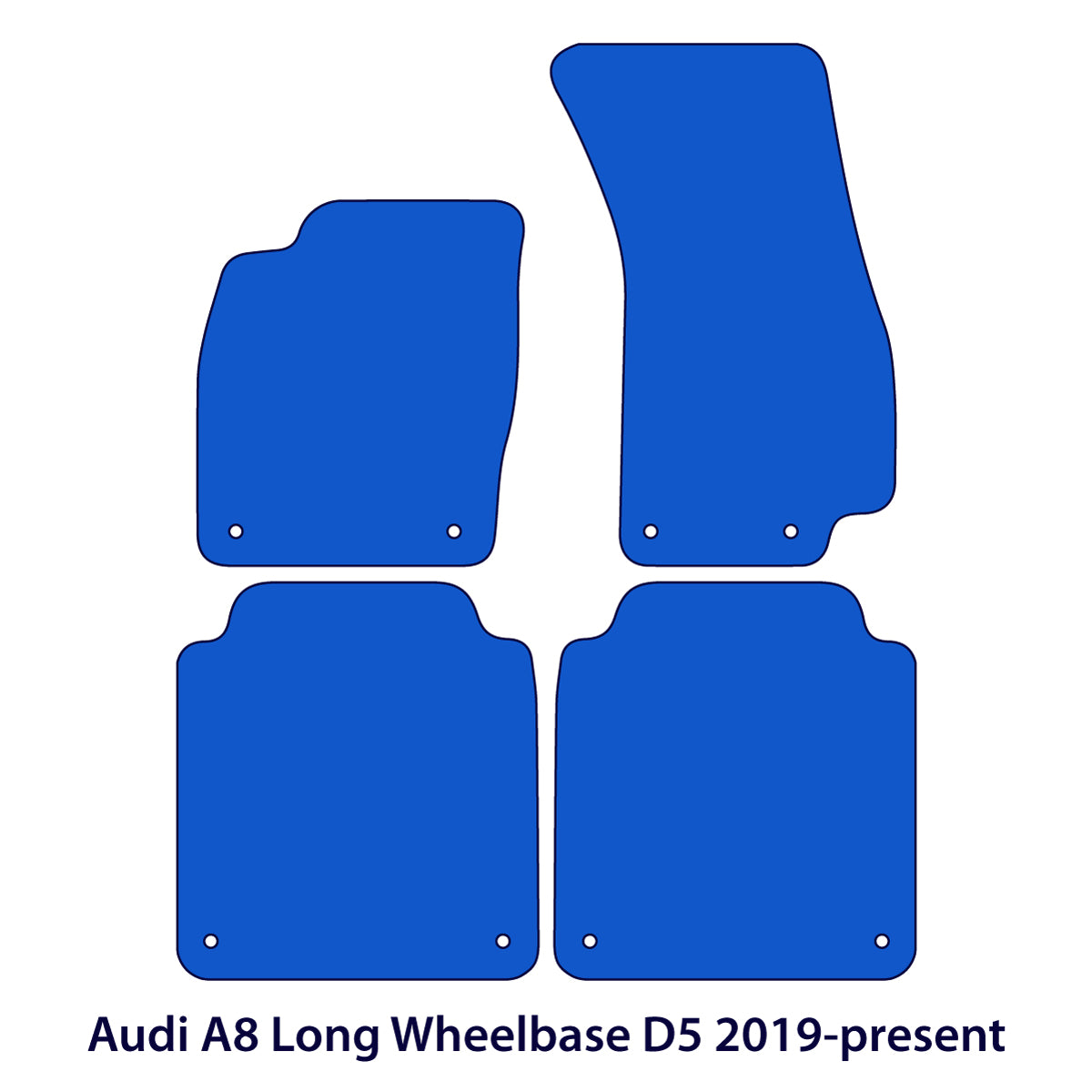 Dywaniki welurowe do Audi A8/S8 Długi rozstaw osi 2017-2026 – D5 – Czarne