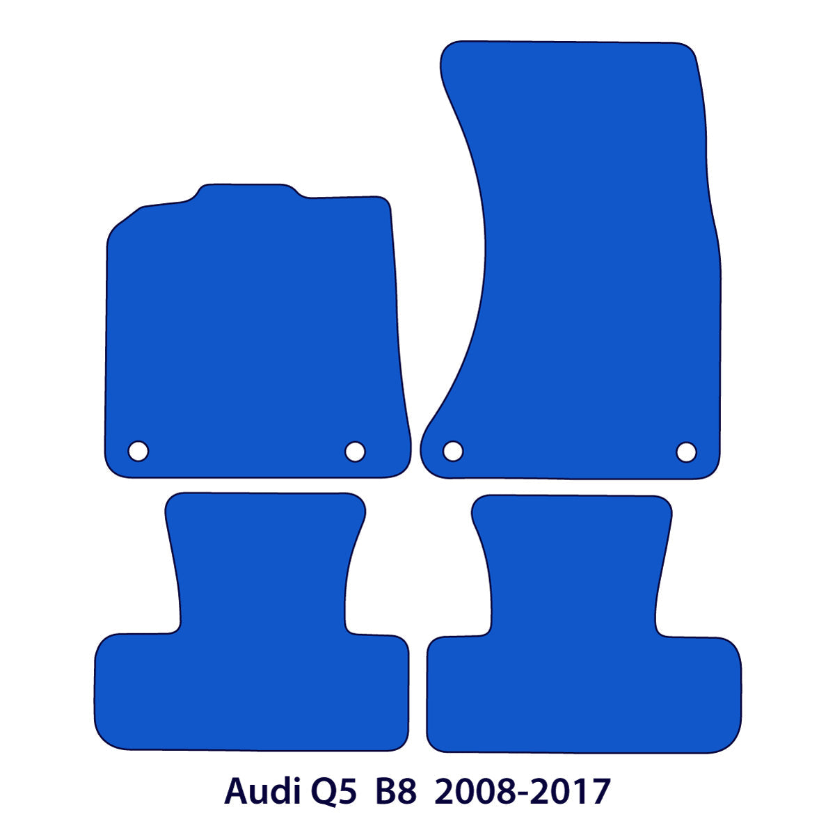 Audi Q5 Velour Floor Mats 2008–2017 – 8R – Red Stitching