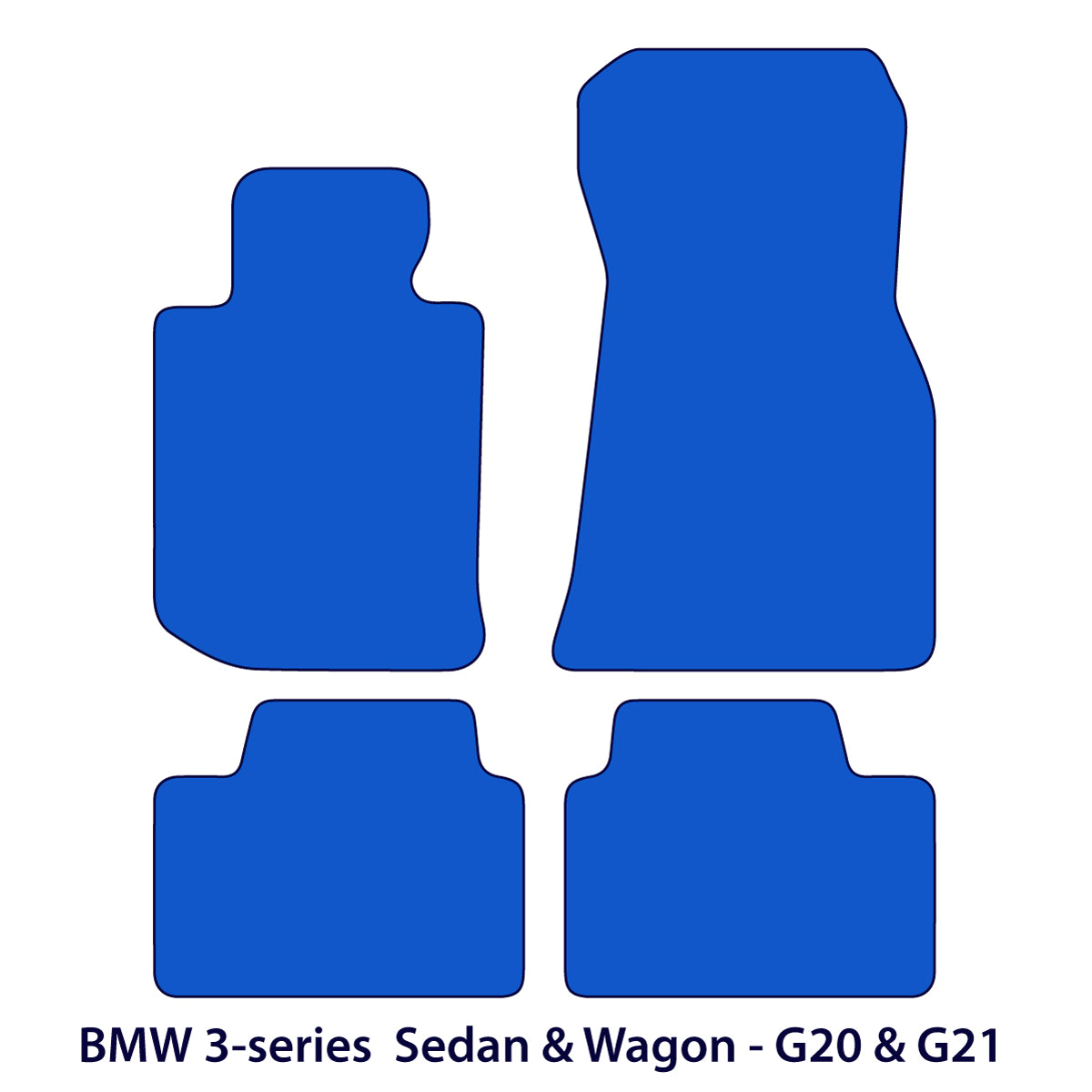 BMW 3er Velours Fußmatten – Limousine 2018-2026 & Touring 2020-2026 G20, G21, G80 – 3er Logo