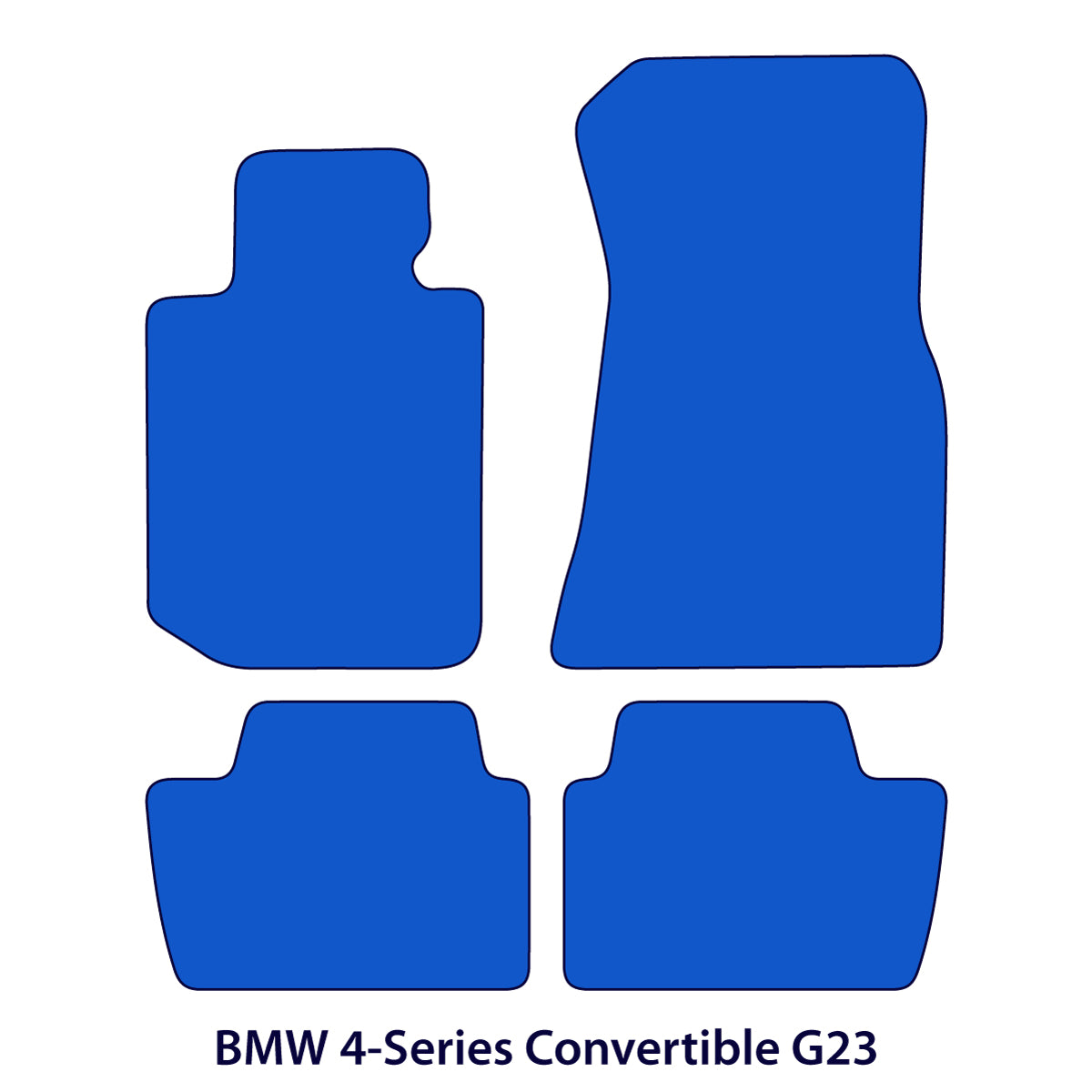 BMW 4er Cabrio Velours-Fußmatten 2020–2026 – G23, G83 – 4 Logo