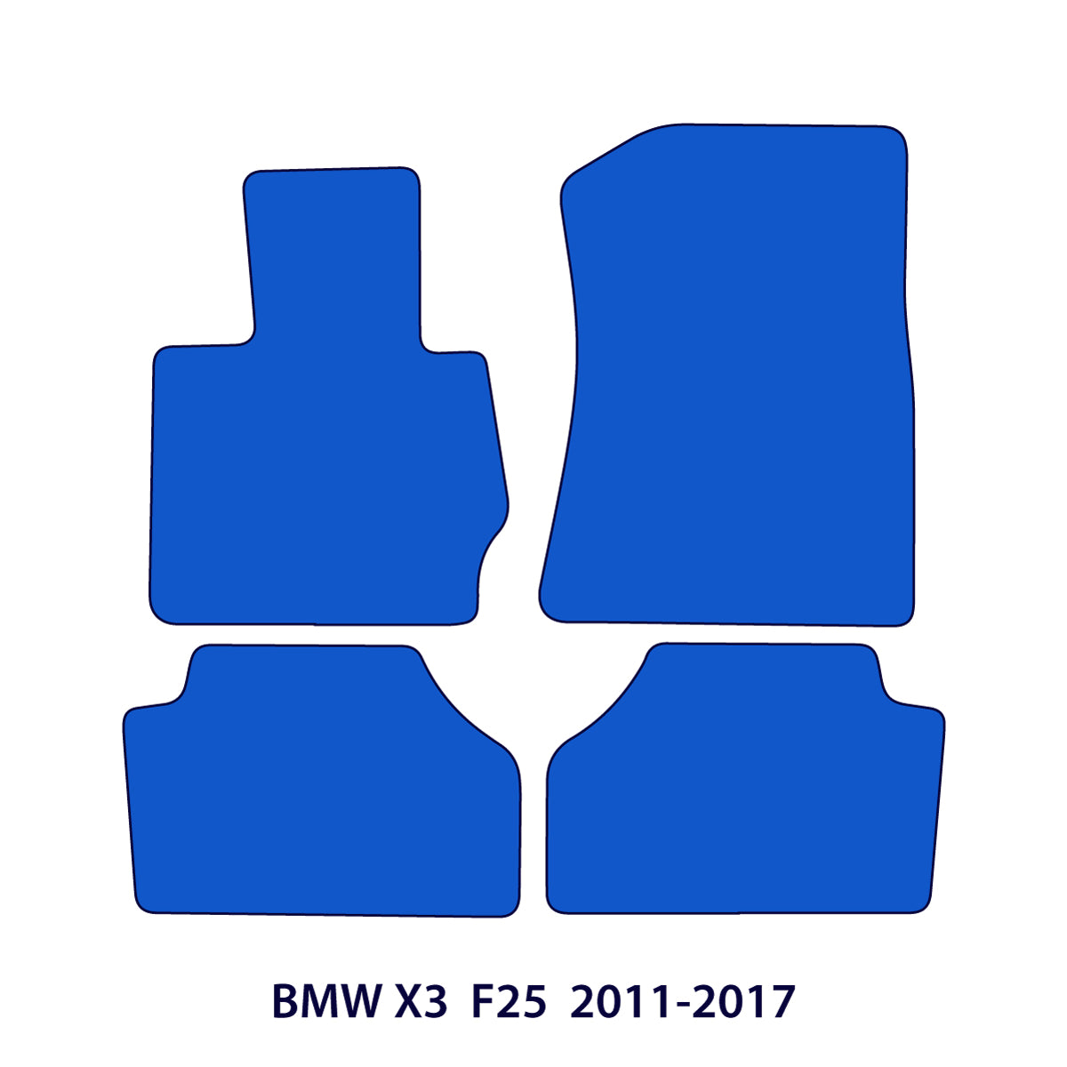 BMW X3 Velour Floor Mats – 2010-2017 – F25 – M Stitching