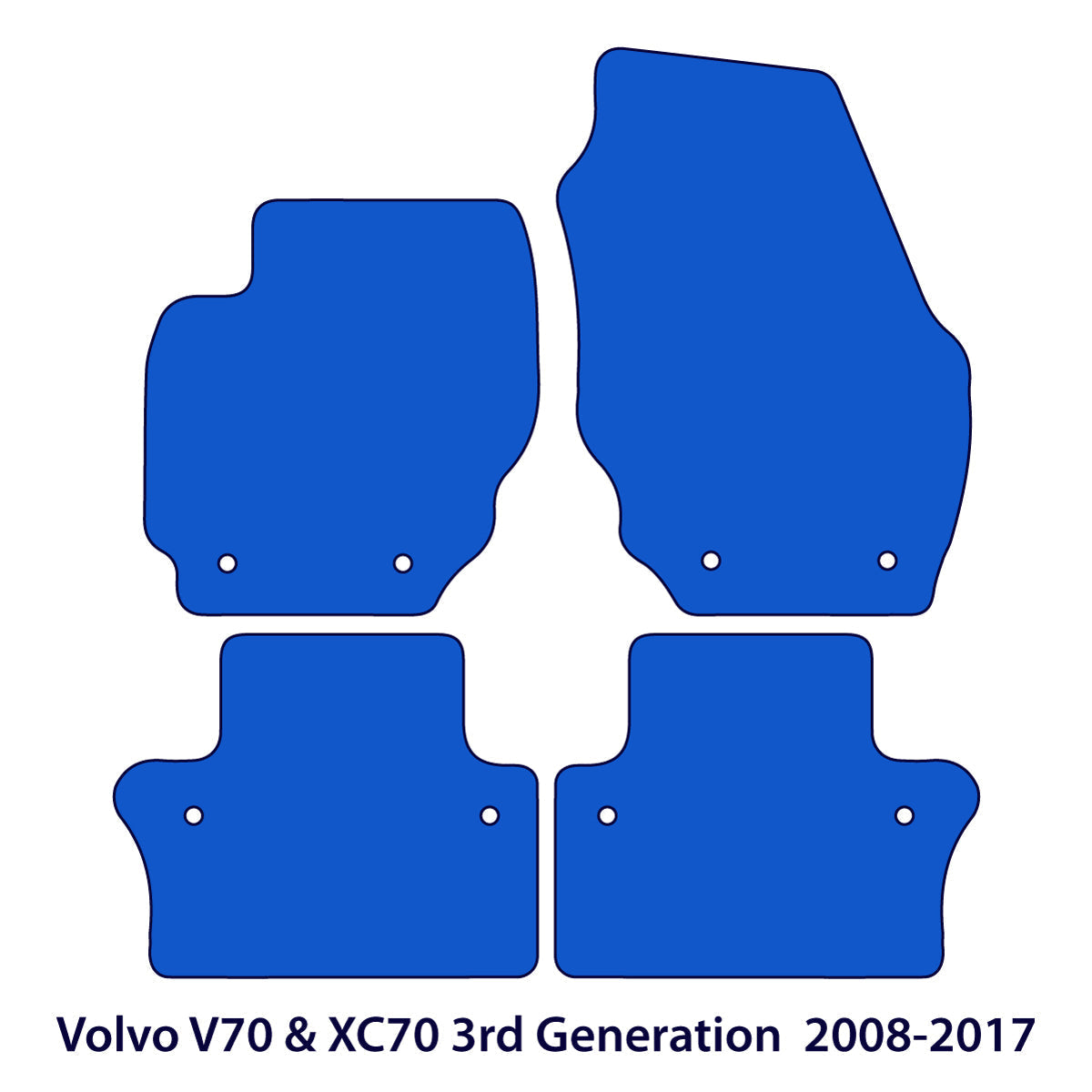 Dywaniki welurowe do Volvo V70 & XC70 2007-2016 – III Gen – Czarne