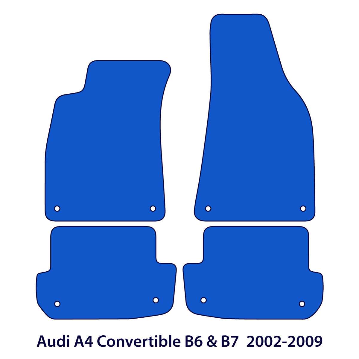 Dywaniki welurowe do Audi A4 & S4 Kabriolet 2002-2009 – B6 & B7 – Czarne