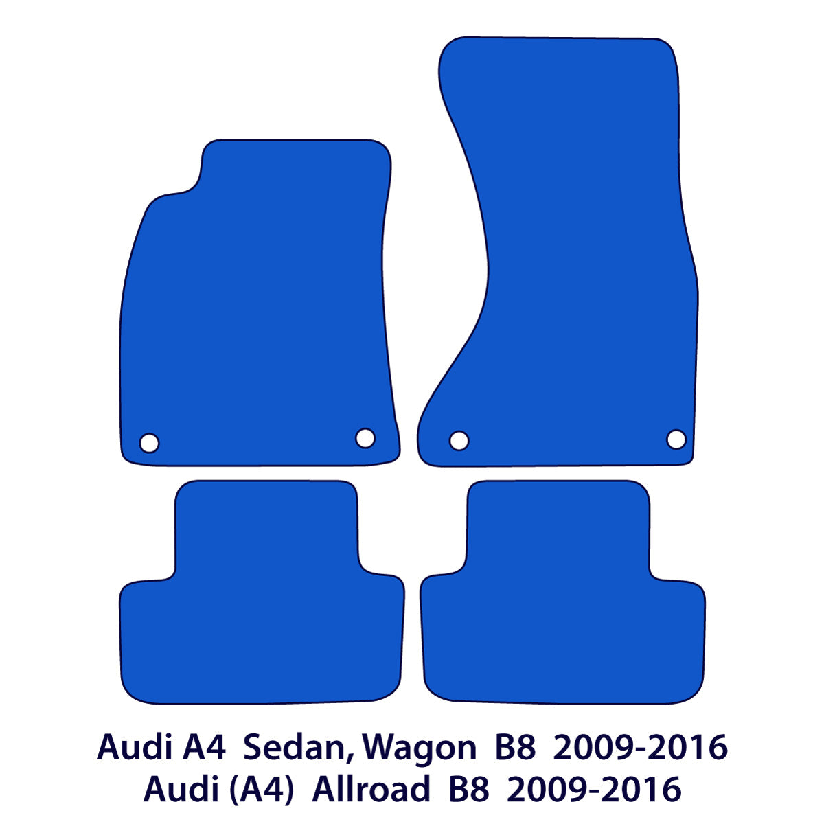 Dywaniki welurowe do Audi A4 & S4 – 2008-2015 – B8 – Czerwone Przeszycia