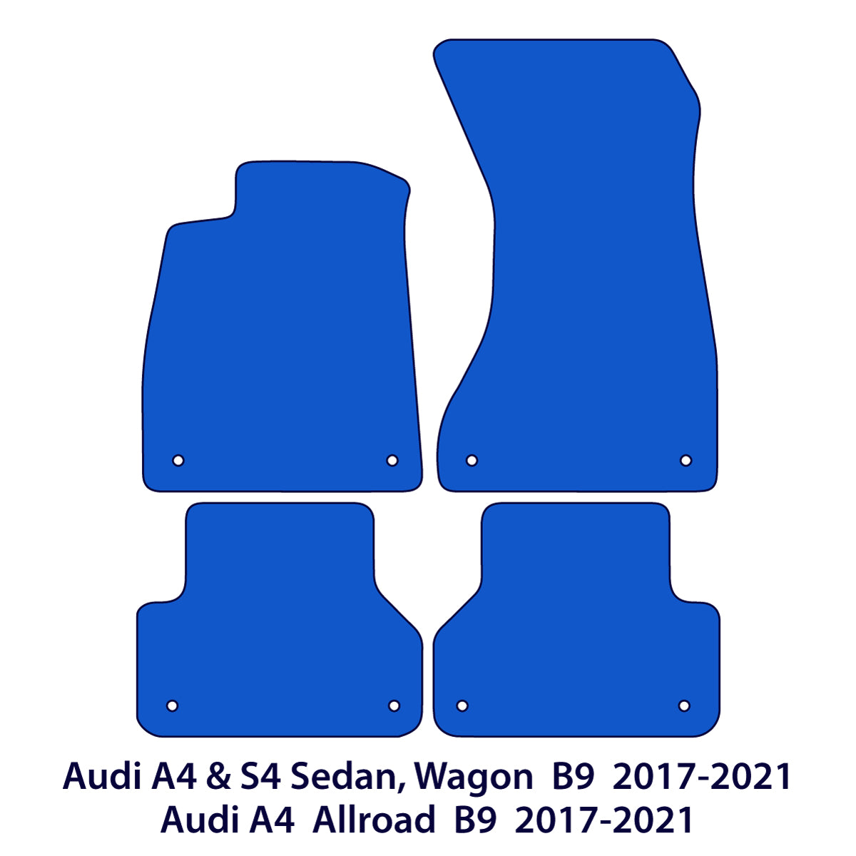 Audi A4 & S4 Velours-Fußmatten in Originalqualität 2016-2024 – B9 – Rote Einfassung