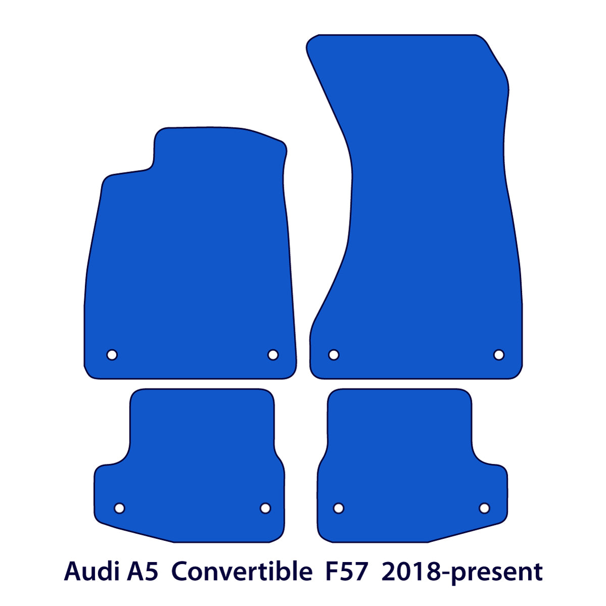 Audi A5 & S5 Convertible Velour Floor Mats 2016-2024 – F57 – Red Stitching