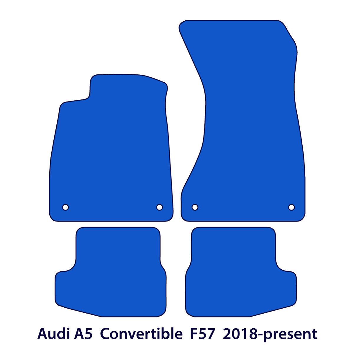 Audi A5 & S5 Convertible Velour Floor Mats 2016-2024 – F57 – Silver Stitching