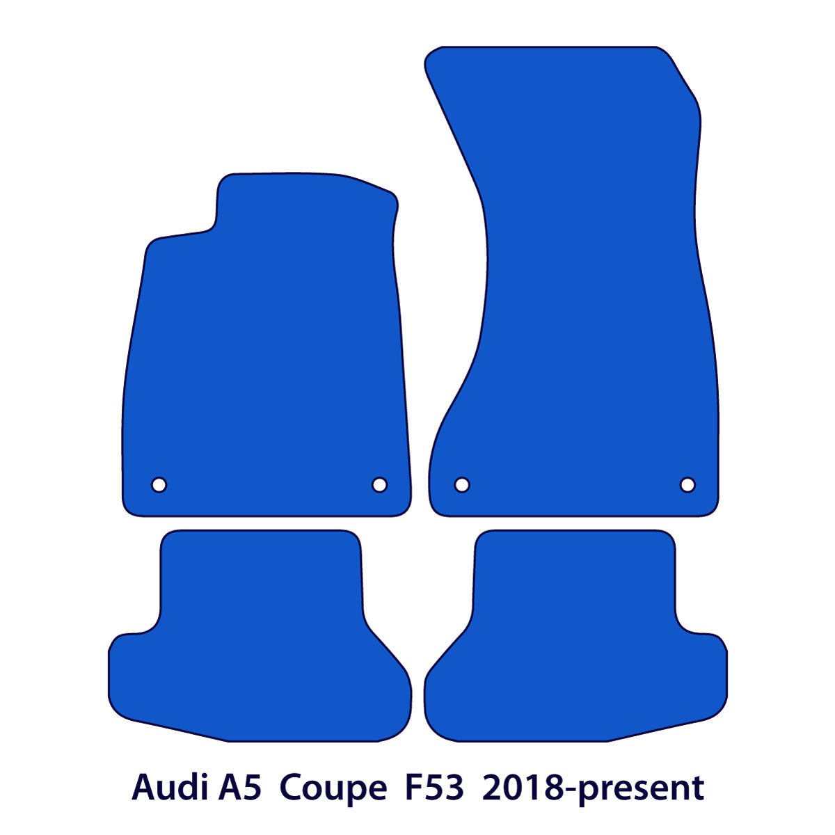 Dywaniki welurowe do Audi A5 / S5 / RS5 Coupé 2016-2024 – F53 – Czerwone obszycie