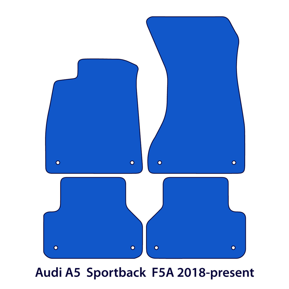Audi A5 / S5 / RS5 Sportback Velours Fußmatten 2016-2024 – F5A – Schwarz