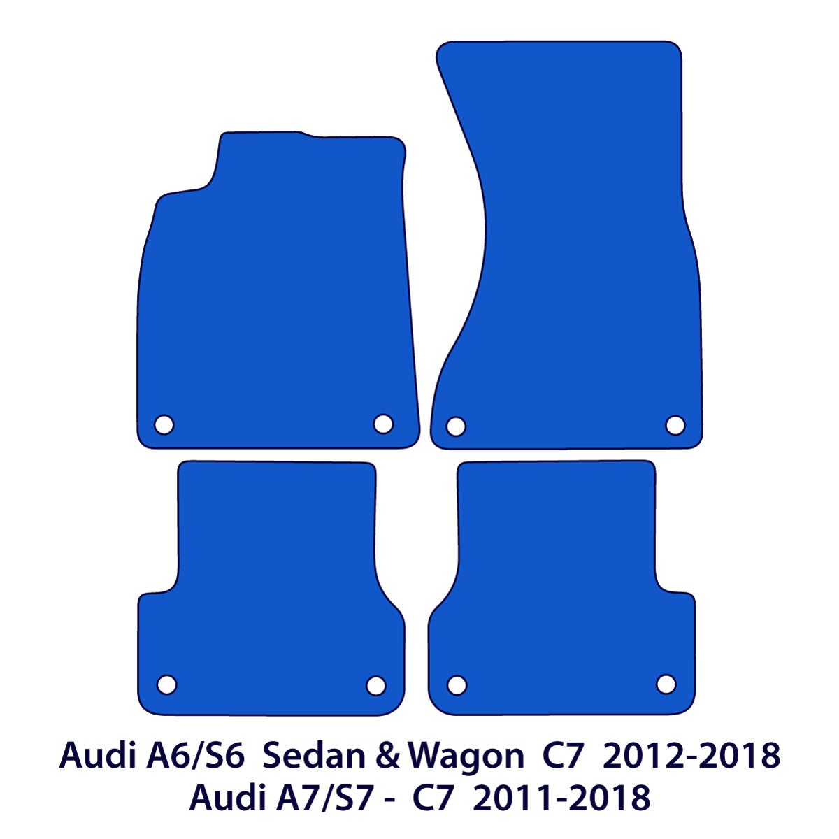 Audi A6/S6 2010-2018 & A7/S7/RS7 Velour Floor Mats – C7 – Black