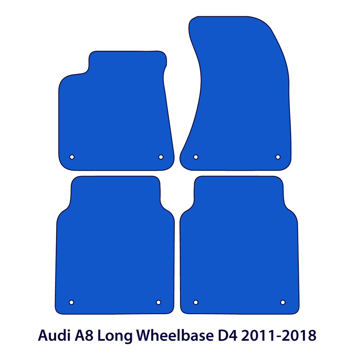 Audi A8/S8 Long Wheelbase Velour Floor Mats 2009-2017 – D4 – Black Exclusive