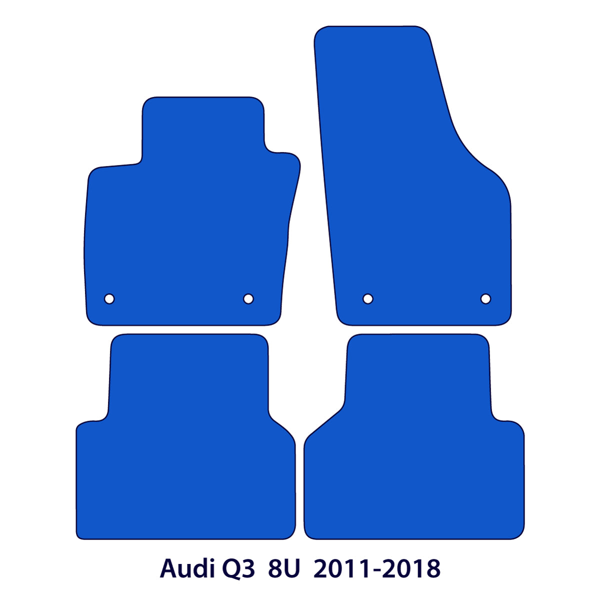Audi Q3 Velour Floor Mats 2011-2018 – 8U – Black