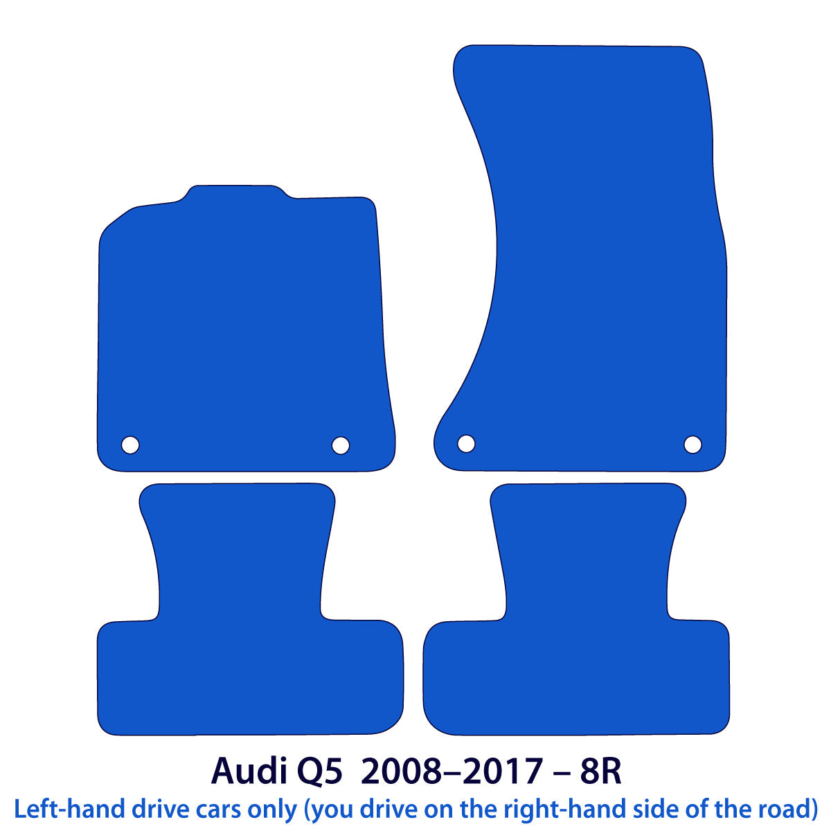 Audi Q5 Velour Floor Mats 2008–2017 – 8R – Black