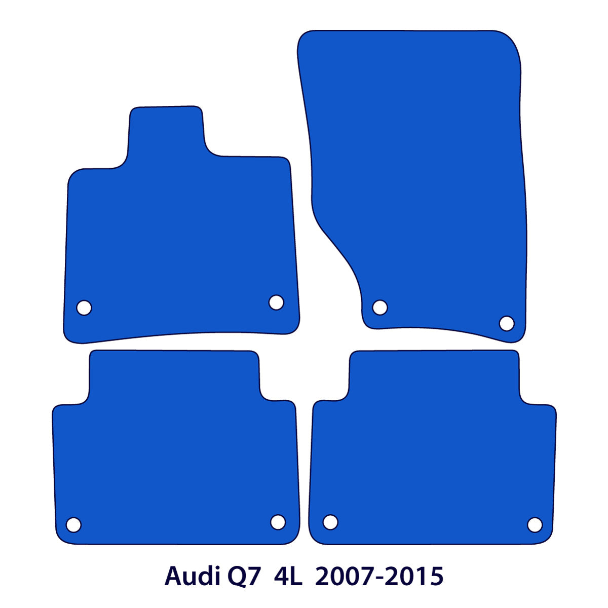 Audi Q7 Velour Floor Mats 2005-2016 – 4L – Red Stitching