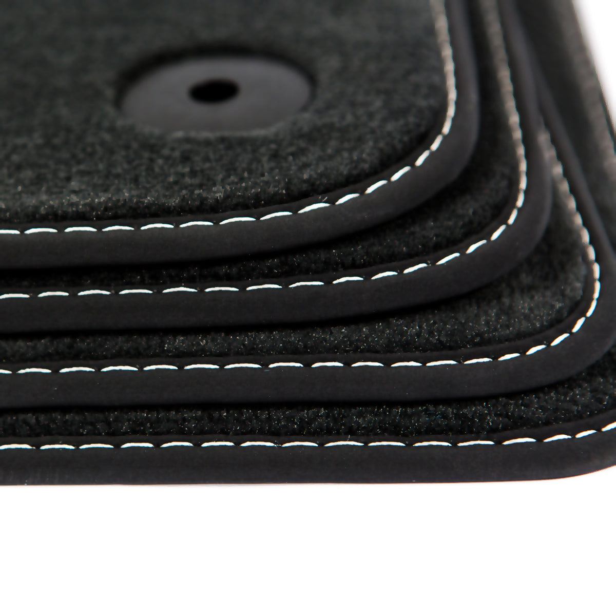 Audi Q7 & Q8 Velour Floor Mats 2015-2026 – 4M – Silver Stitching