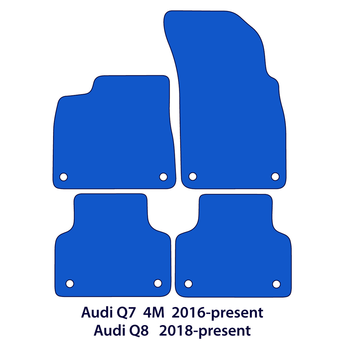 Audi Q7 & Q8 Velour Floor Mats 2015-2026 – 4M – Red Edging