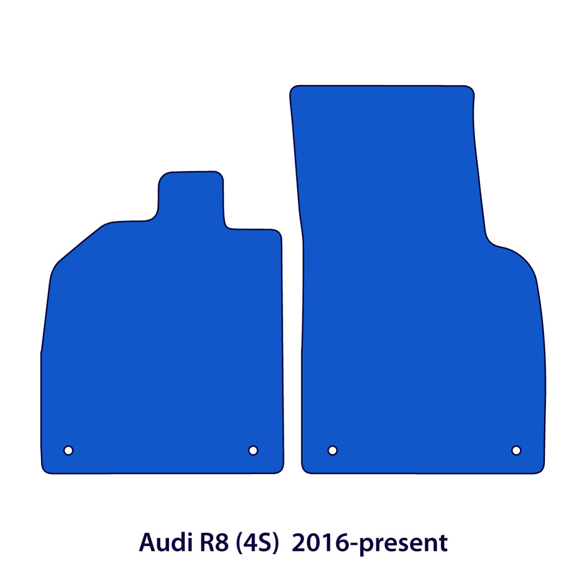 Audi R8 Velour Floor Mats 2015-2024 – 4S – Black Exclusive