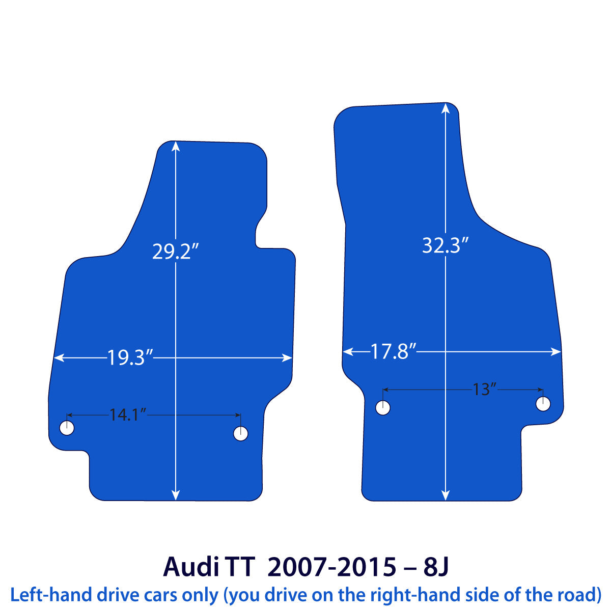 Audi TT / TTS / TT RS Velour Floor Mats 2006-2014 – 8J – Red Sport