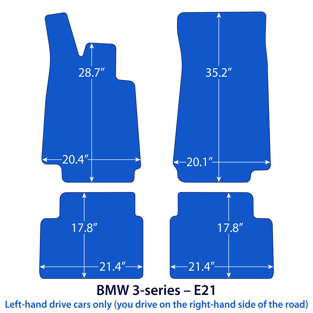 Dywaniki welurowe do BMW 3-Series 1975-1984 – E21 – Czarne 3 Logo