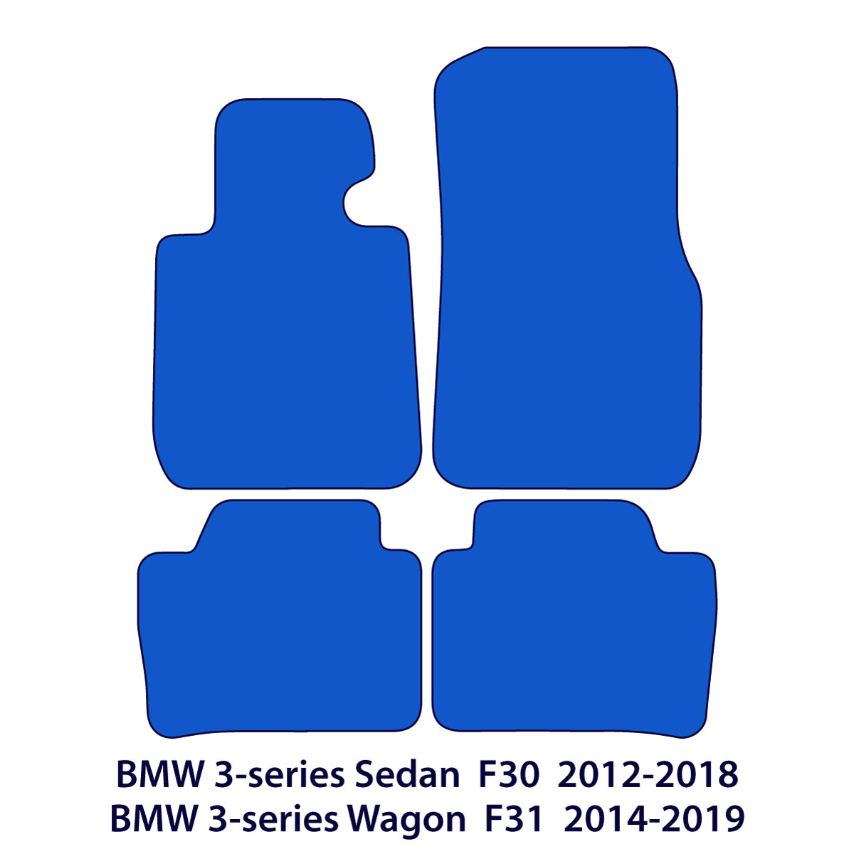 Dywaniki welurowe do BMW Serii 3 – Sedan 2011-2018 & Wagon 2012-2019 – F30, F31, F80 – M Przeszycia