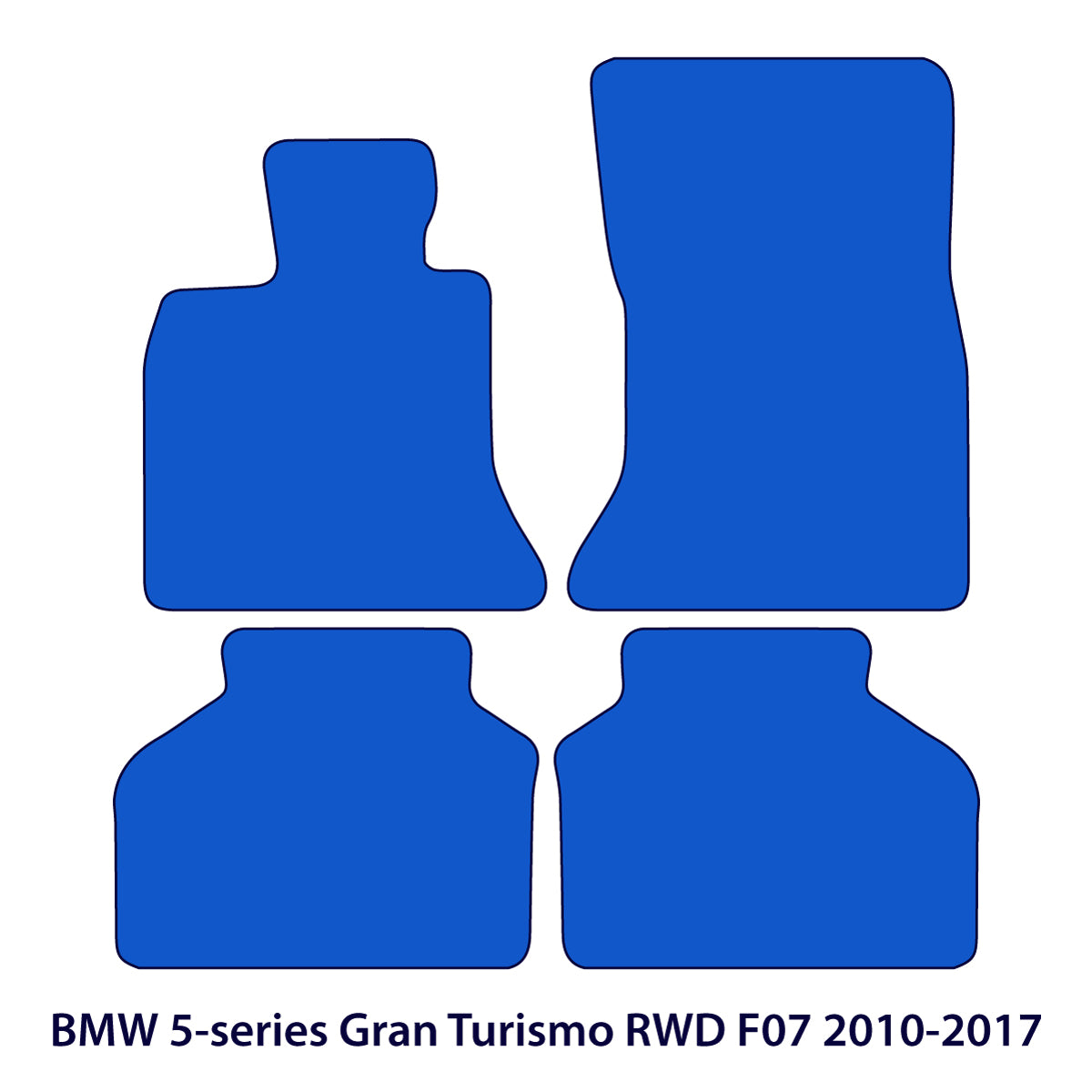 BMW 5-Series Gran Turismo RWD Velour Floor Mats 2009-2017 – F07 – Black Exclusive