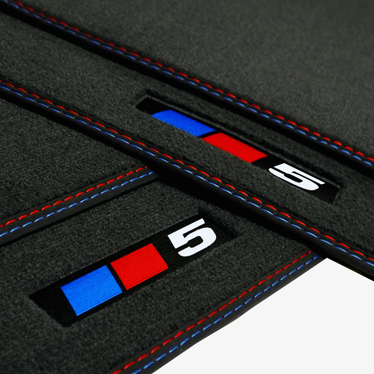 BMW 5-Series Velour Floor Mats RWD 2010-2017 – F10, F11 – 5 Logo