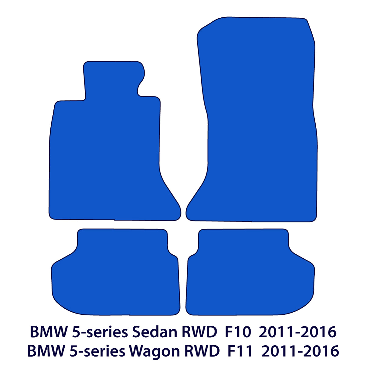 BMW 5er Velours-Fußmatten RWD 2010–2017 – F10, F11 – Beige