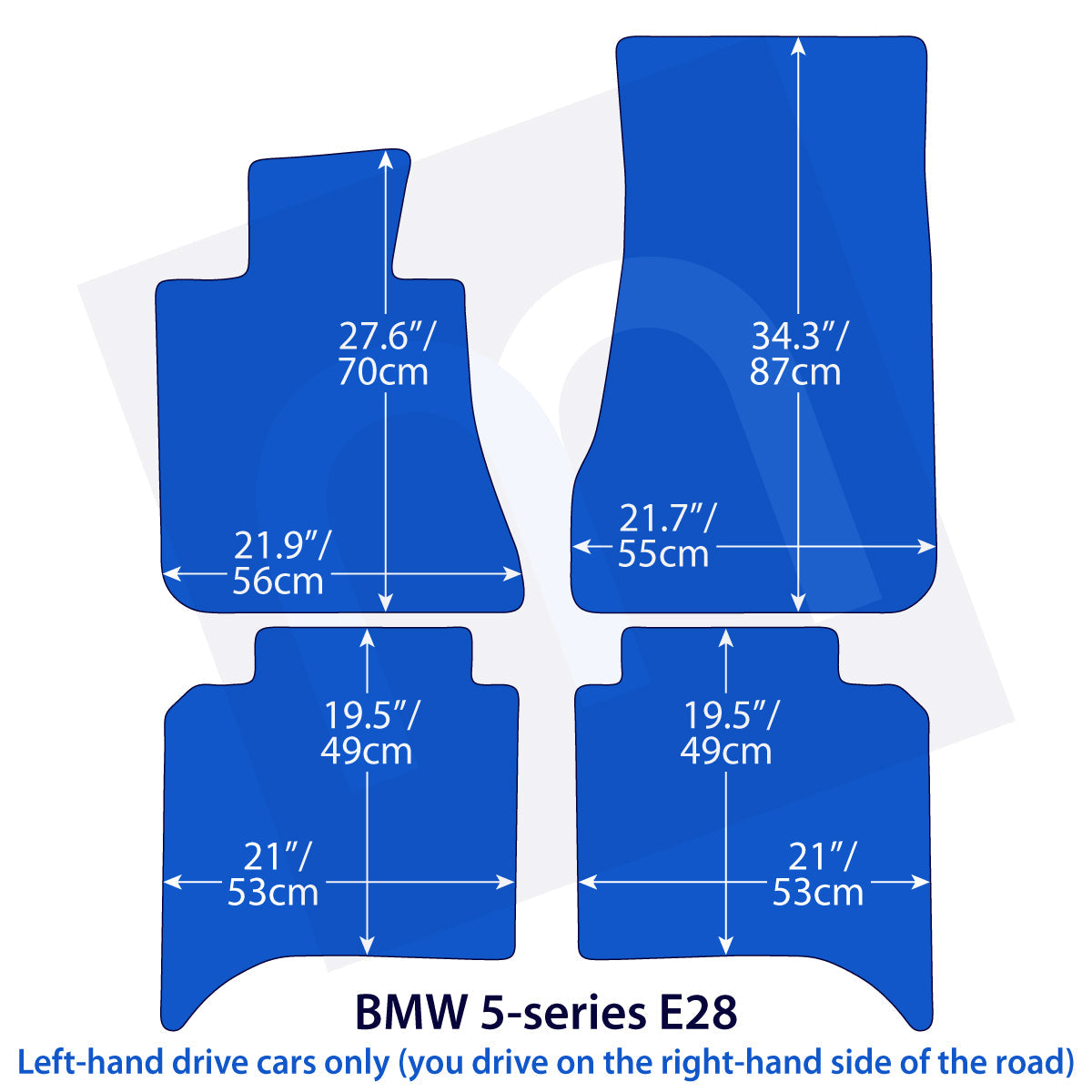 BMW 5-Series Velour Floor Mats 1981-1987 – E28 – Beige