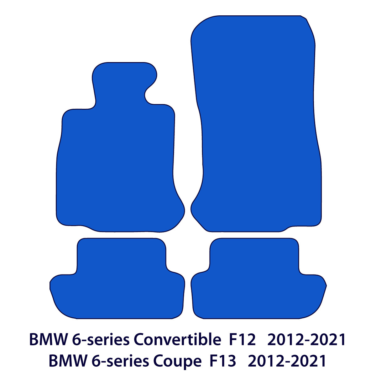 BMW 6-Series Convertible & Coupe Velour Floor Mats 2011-2018 – F12, F13 – M Stitching