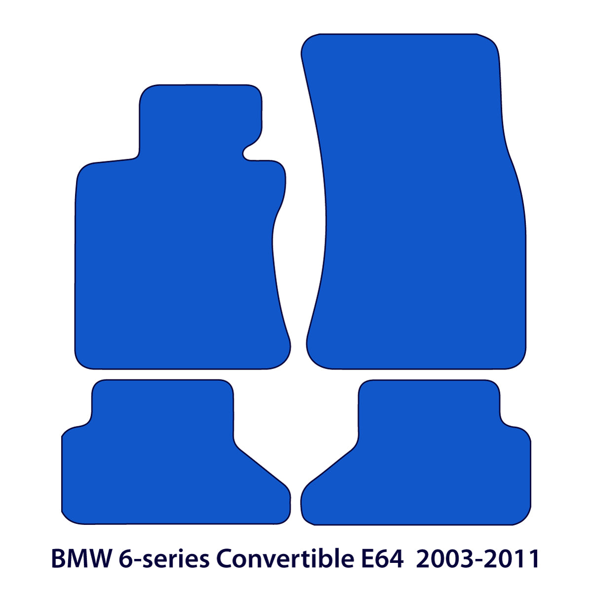 BMW 6-Series Convertible Velour Floor Mats 2004-2011 – E64 – Black