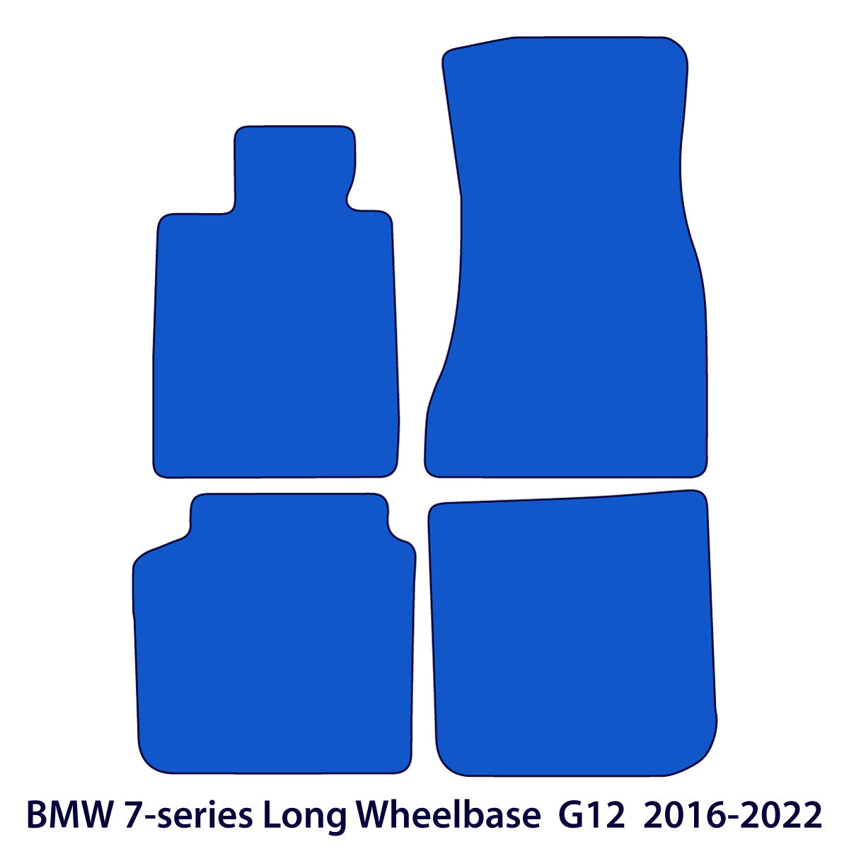 BMW 7-Series Velour Floor Mats – 2015-2022 – Long Wheelbase G12 – Black