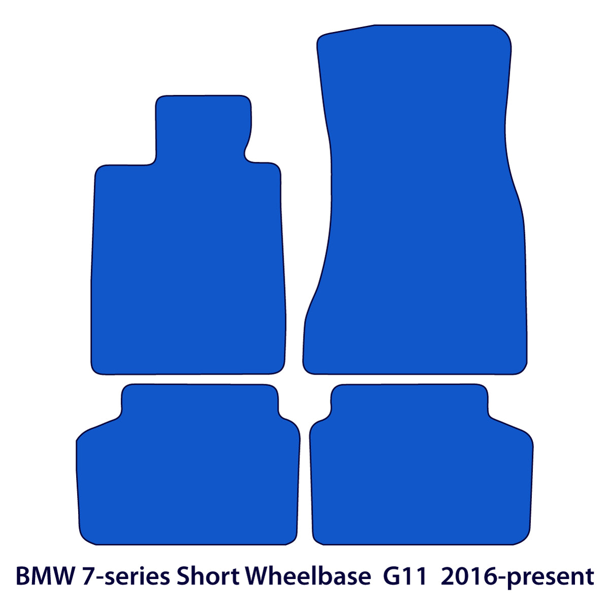 BMW 7er Velours Fußmatten – 2015-2022 – kurzer Radstand G11 – Schwarz