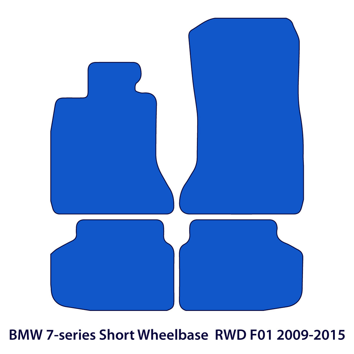 BMW 7-Series Velour Floor Mats – 2008-2015 RWD – Short Wheelbase F01 – Black