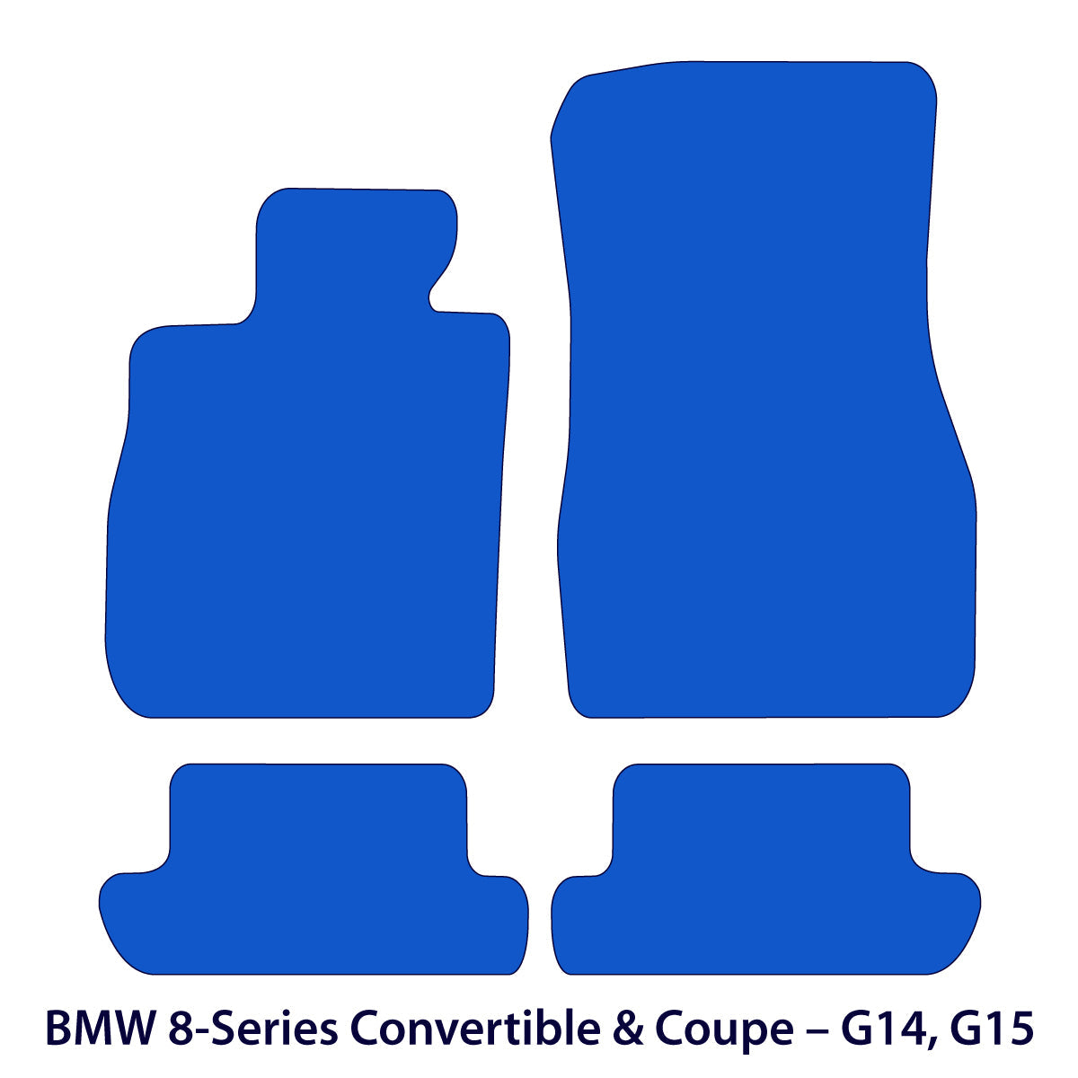 BMW 8-Series Coupé & Convertible Velour Floor Mats 2018-2026 – G14, G15 – M Stitching