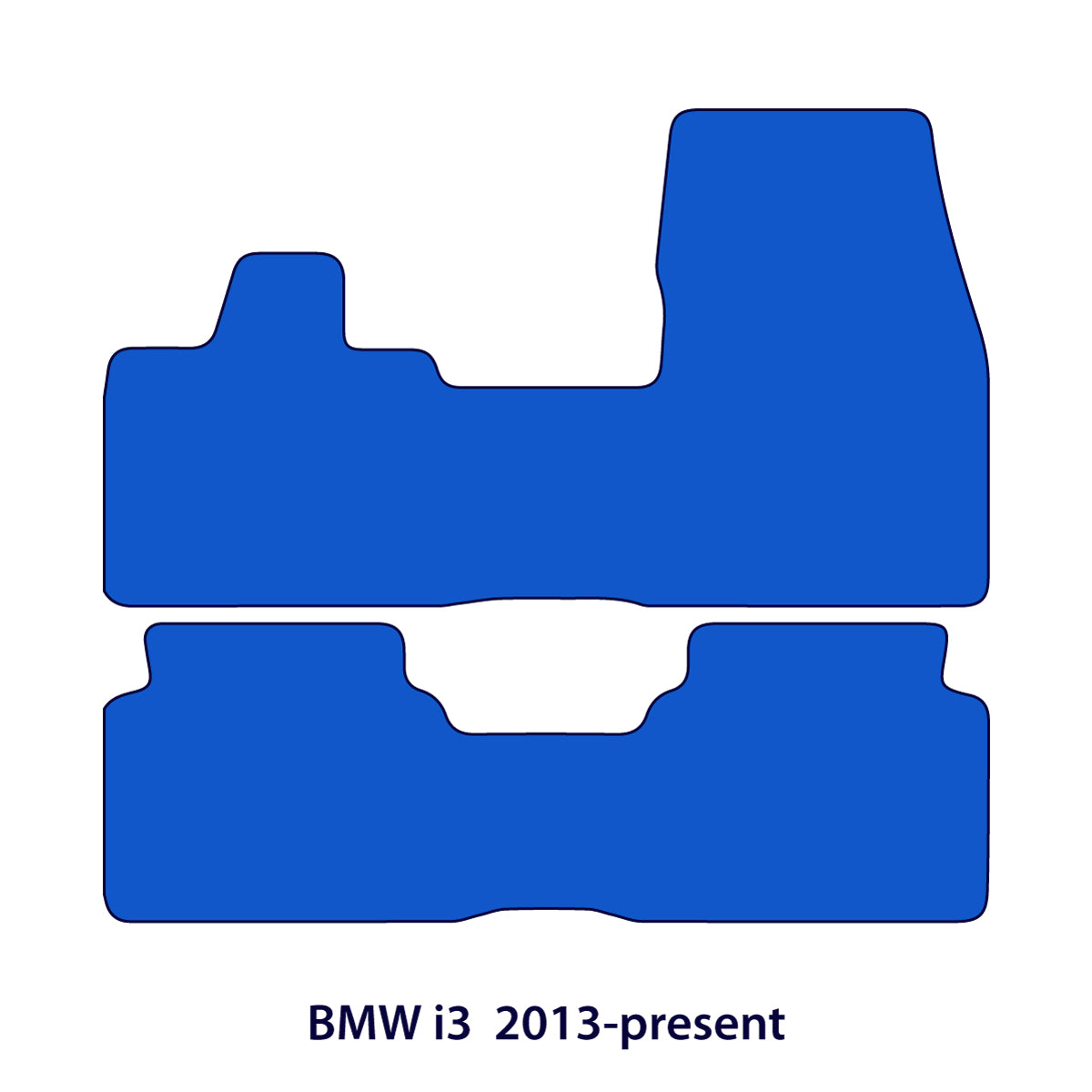BMW i3 Velour Floor Mats 2013-2022 – Blue Stitching