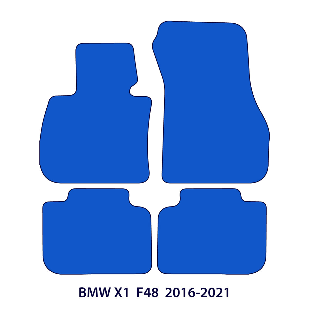 BMW X1 Velour Floor Mats 2015-2022 – F48 – M Stitching