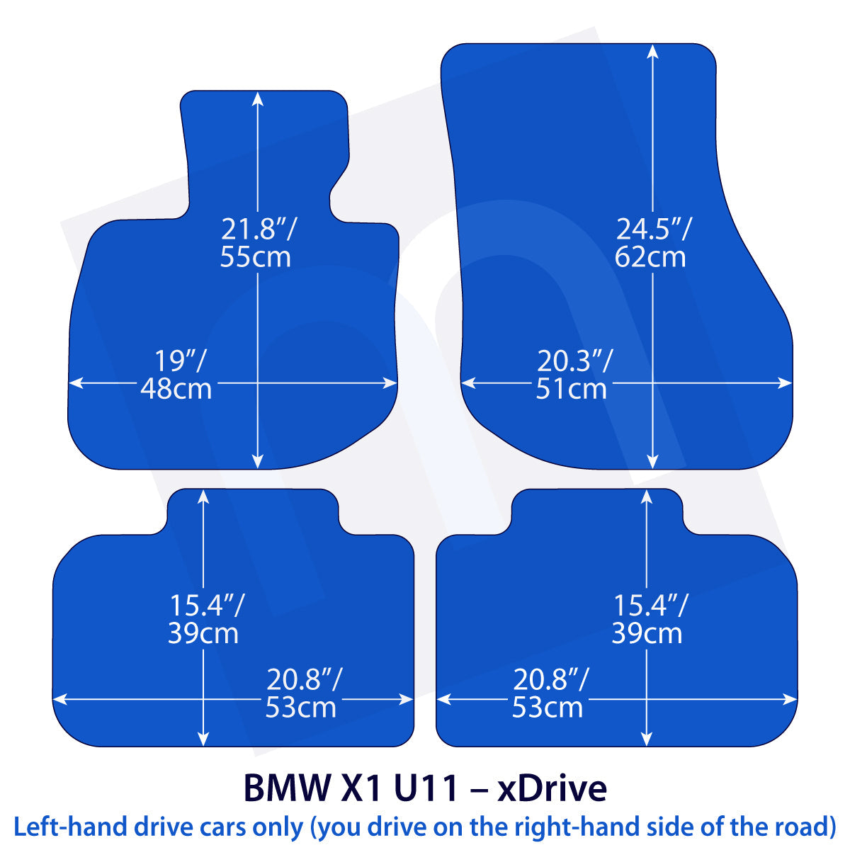 Dywaniki welurowe do BMW X1 – xDrive U11 – Czarne Exclusive