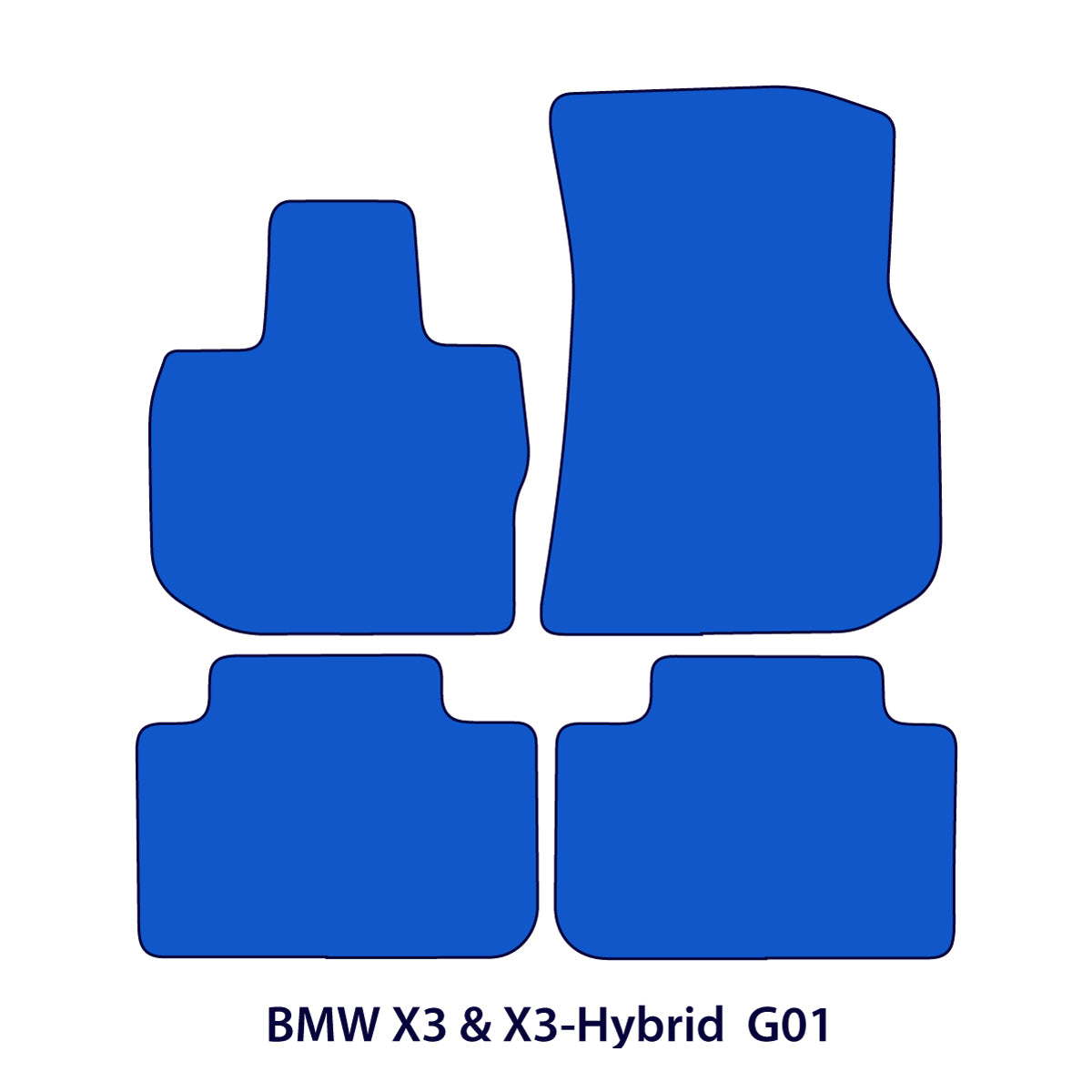 BMW X3 & X3-Hybrid Velour Floor Mats – 2017–2024 – G01, F97– Black Exclusive