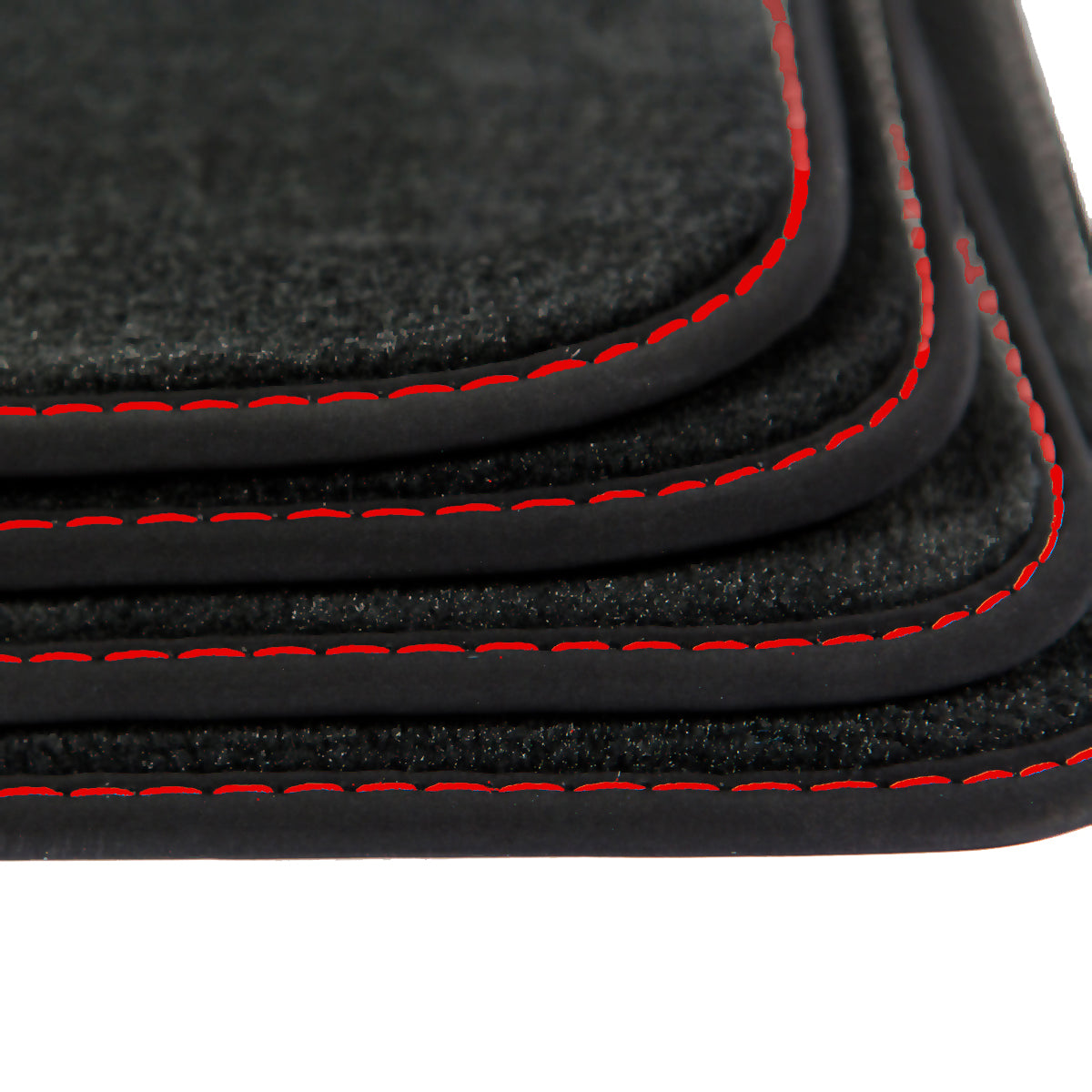 BMW X5 Velour Floor Mats – 2013-2018 – F15 – Red Stitching