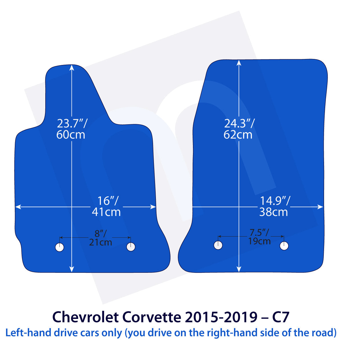 Chevrolet Corvette Velours Fußmatten 2015-2019 – C7 – Beige
