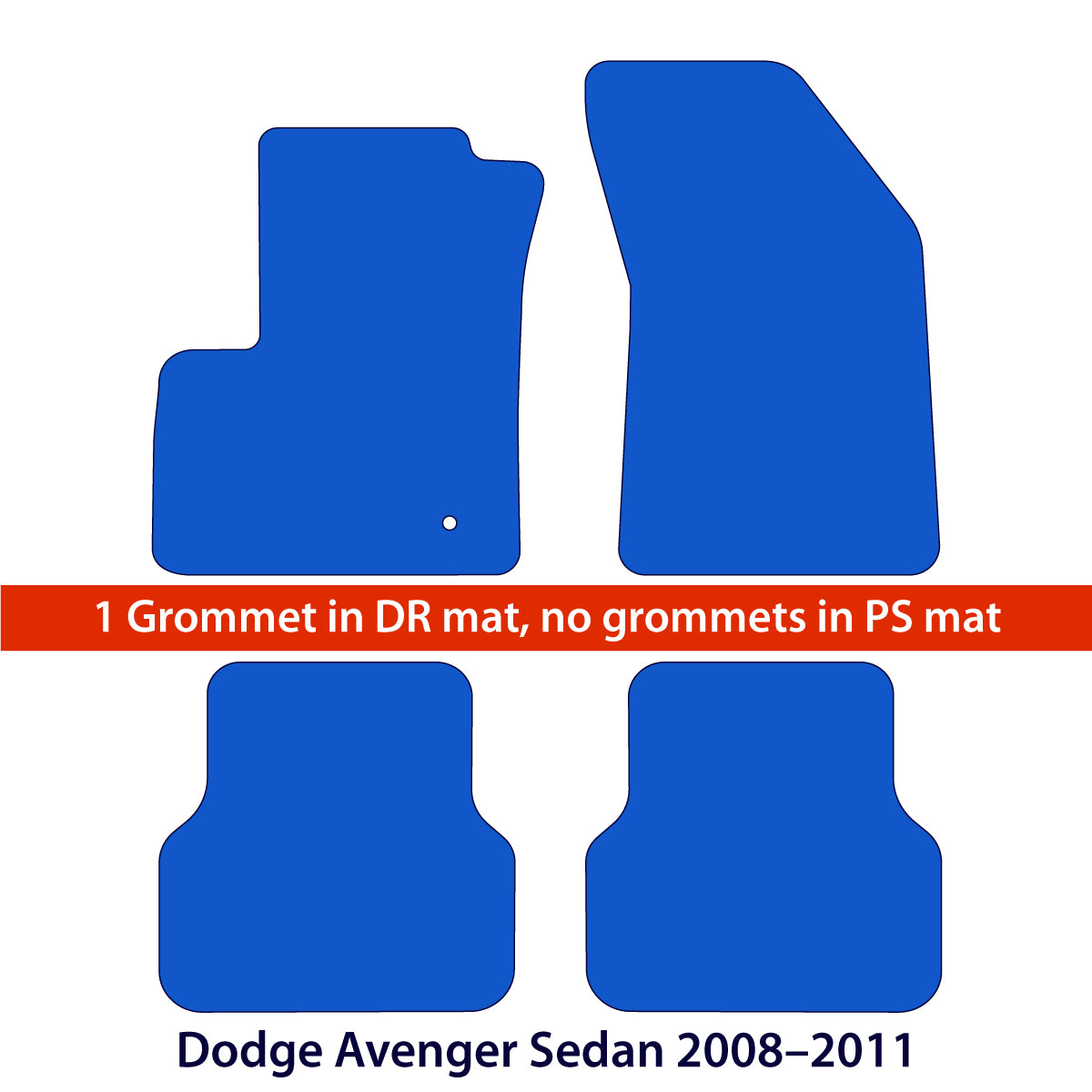Dywaniki welurowe do Dodge Avenger Sedan 2007–2014 – Czarne