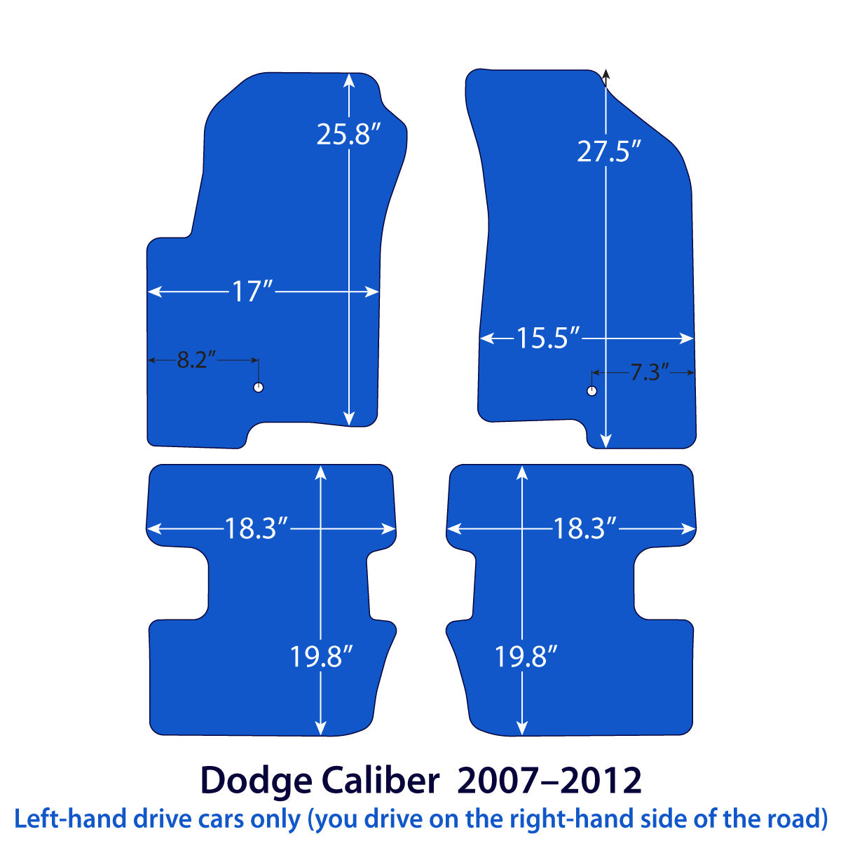 Dywaniki welurowe do Dodge Caliber 2007–2012 – Czarne