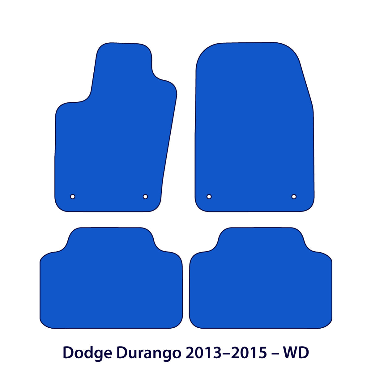 Dodge Durango Velours-Fußmatten 2013–2015 – WD – Schwarz Exklusiv