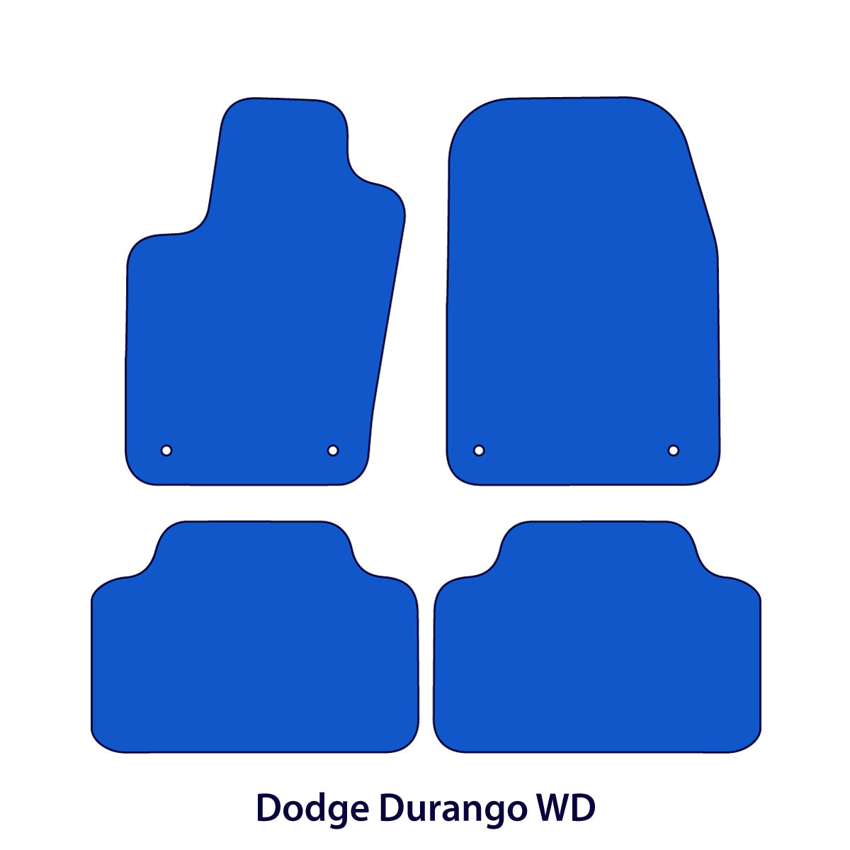 Dodge Durango Velours Fußmatten 2016–2025 – WD – Schwarz