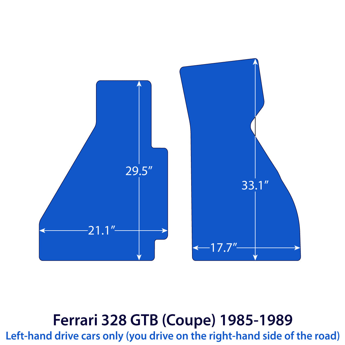 Dywaniki welurowe do Ferrari 328 GTB – Gran Turismo Berlinetta 1985-1989 – Coupé – Czarne