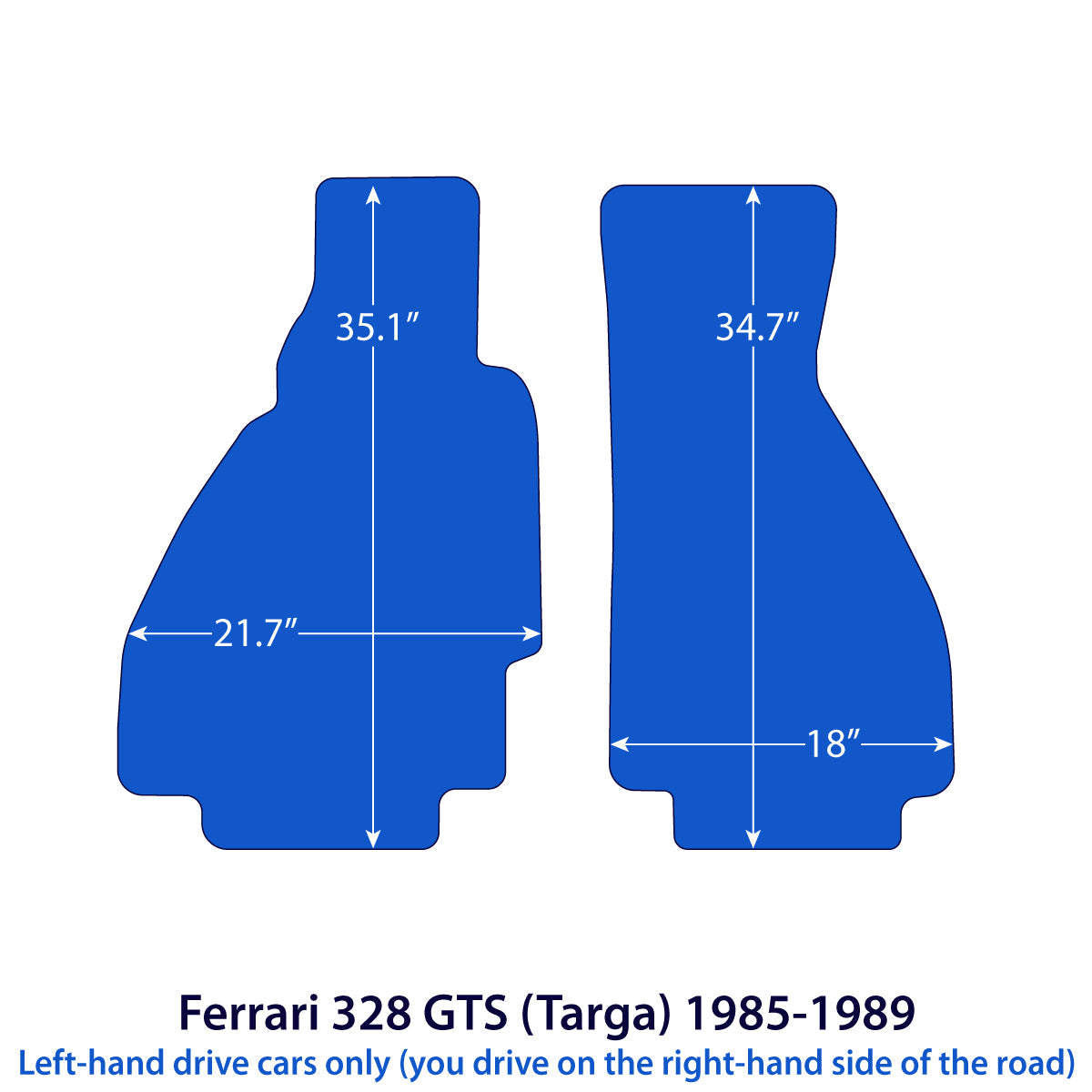 Dywaniki welurowe do Ferrari 328 GTS – Gran Turismo Spider 1985-1989 – Targa – Czarne