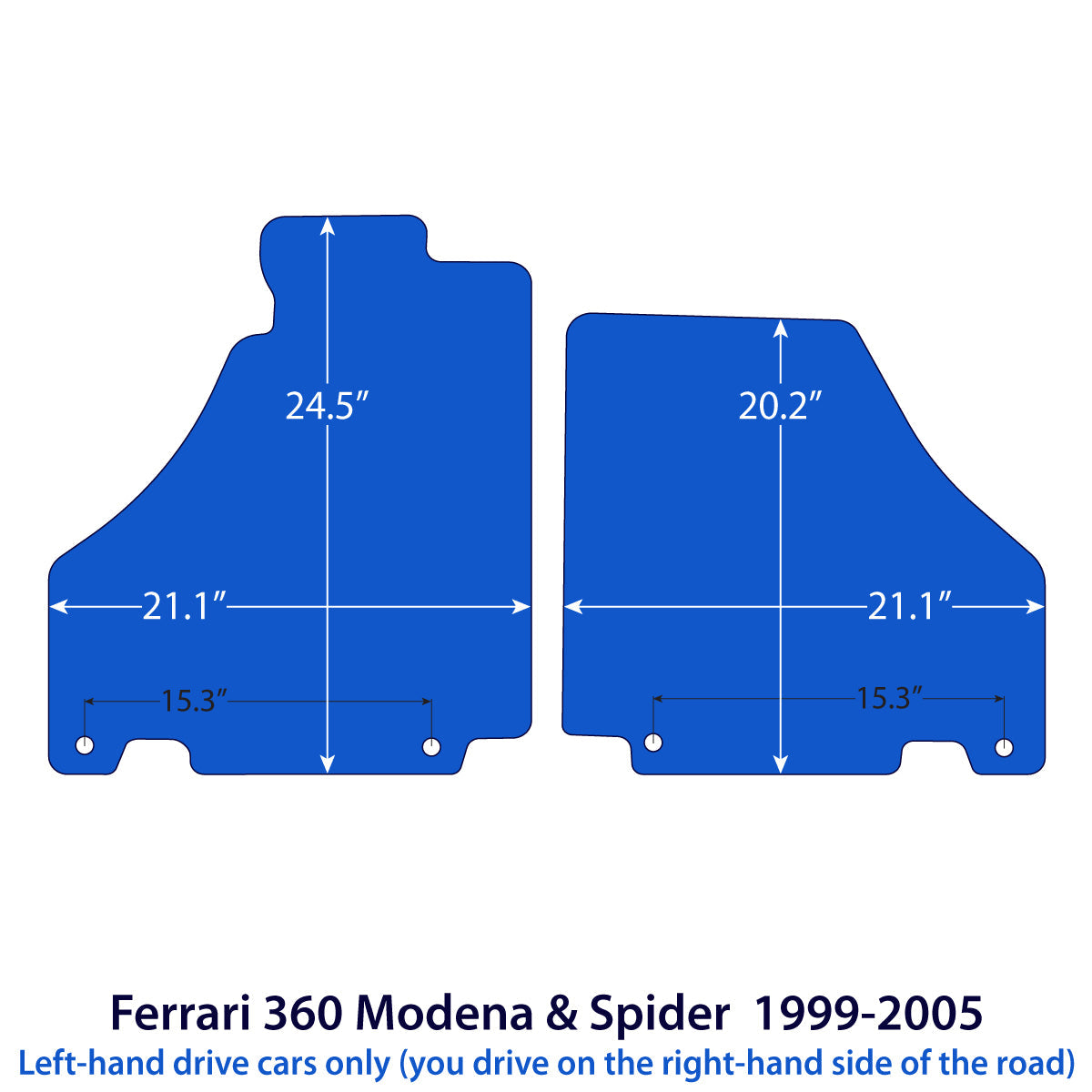 Dywaniki welurowe do Ferrari 360 Modena & Spider 1999-2005 – Czarne