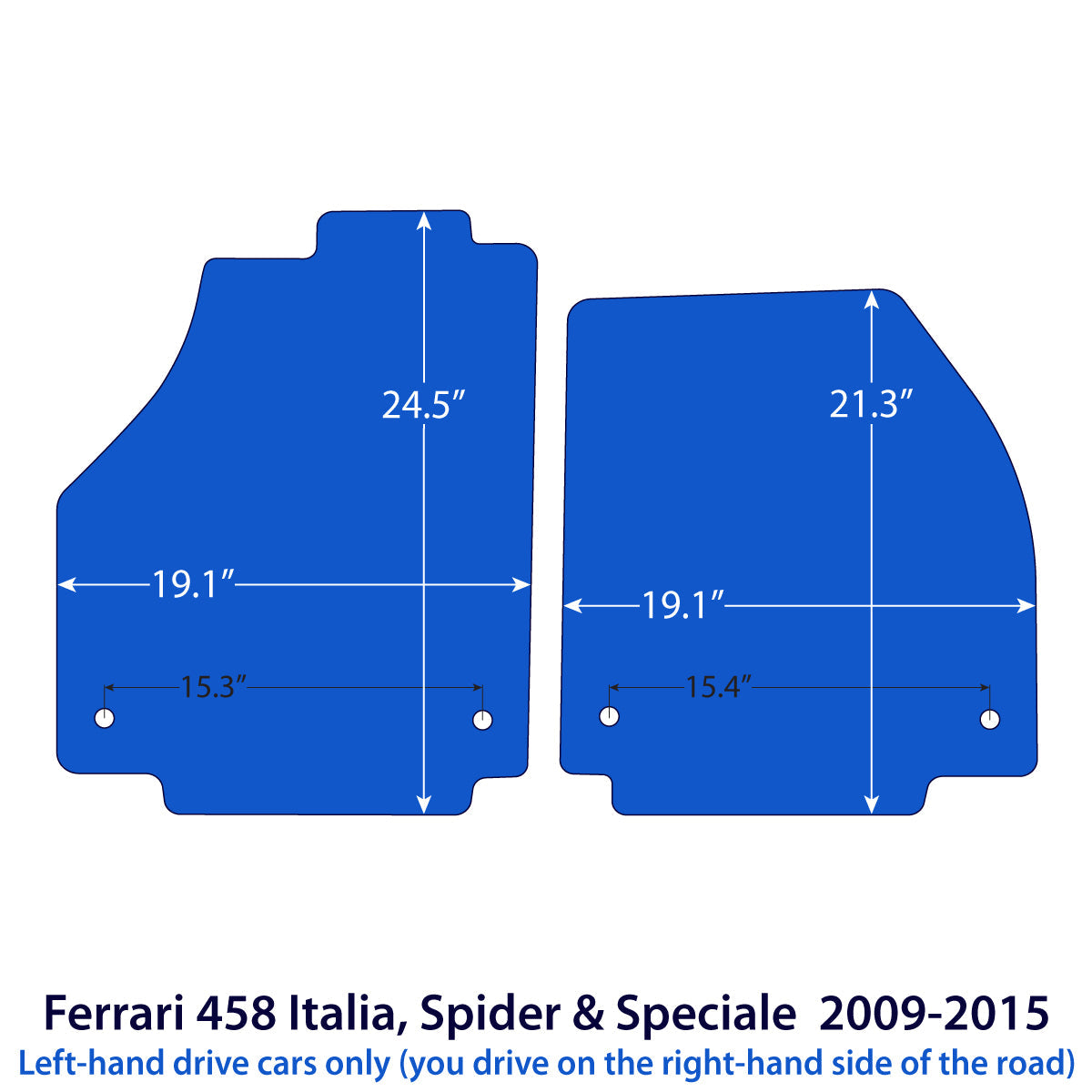 Ferrari 458 Italia, Spider & Speciale Velour Floor Mats 2009-2015 – Beige